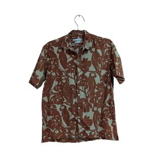 Zara Men's Button Front Shirt Parrot‎ Bird Novelty Print Vacation Cotton Large